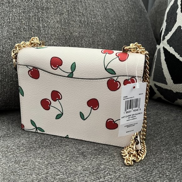 NWT Coach CE656 Mini Klare Crossbody Coated Canvas&Leather w Heart Cherry Print - Picture 6 of 9